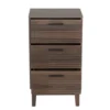 Meuble de rangement en bois Lida 3 tiroirs marron foncé 40x29,5xH72cm