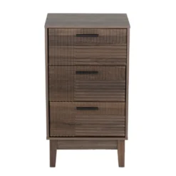 Meuble de rangement en bois Lida 3 tiroirs marron foncé 40x29,5xH72cm