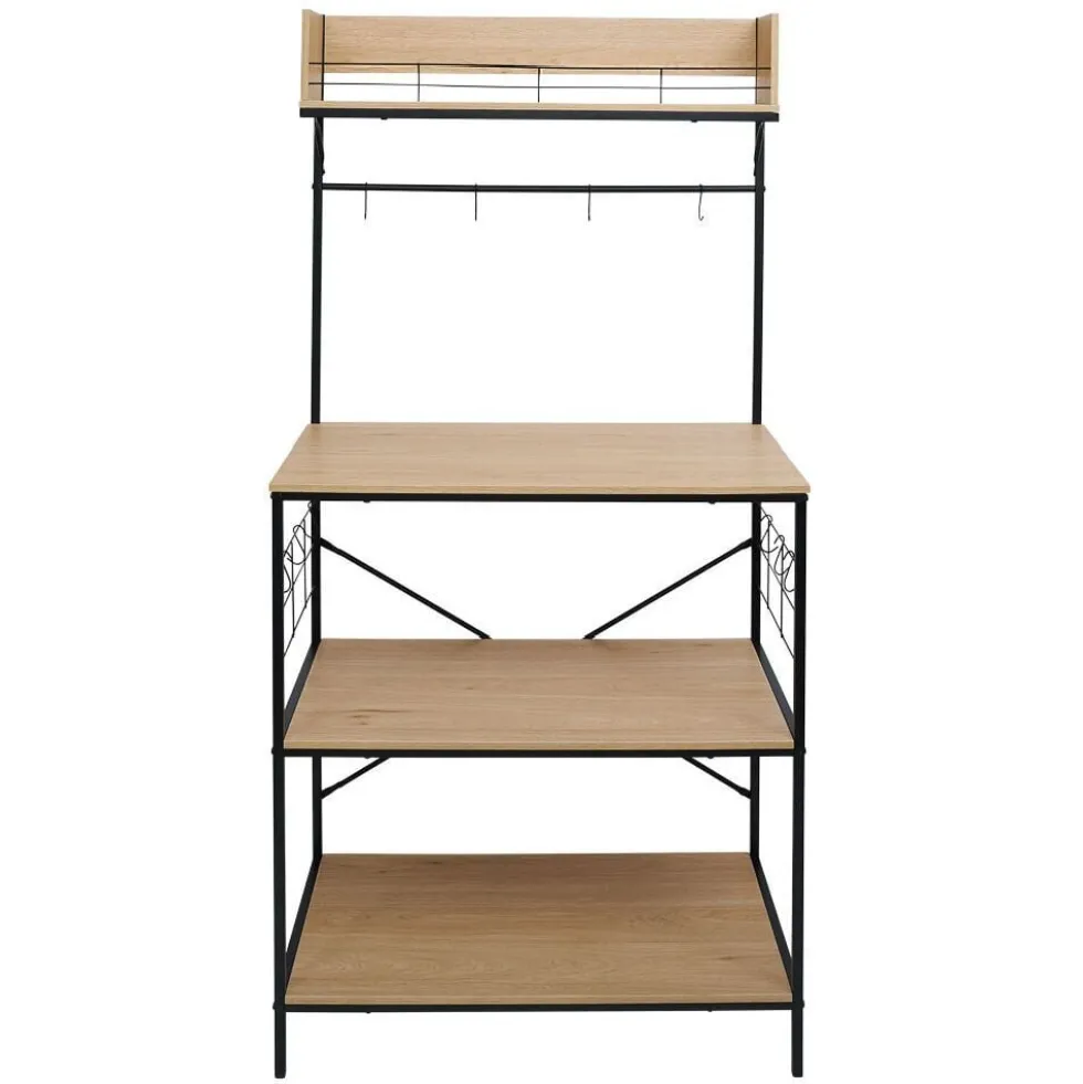 Meuble de rangement Kitchen bois et métal 80xH160x40cm