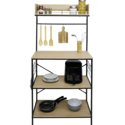 Meuble de rangement Kitchen bois et métal 80xH160x40cm