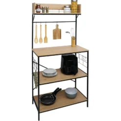 Meuble de rangement Kitchen bois et métal 80xH160x40cm