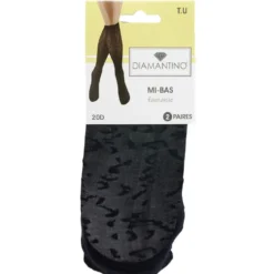 Mi-bas fantaisie noir 20D x2