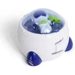 Mini astronaute avec fusée bleu et blanc Ø8xH8cm