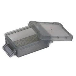 Mini boîte en plastique gris fermeture clips 0,20L - Lot de 2