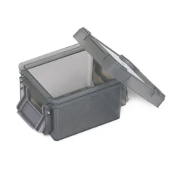 Mini boîte en plastique gris fermeture clips 0,30L x3