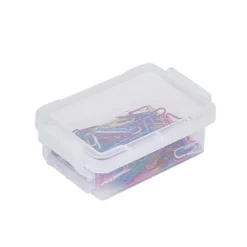 Mini boîte en plastique transparent fermeture clips 0,20L x2