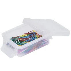 Mini boîte en plastique transparent fermeture clips 0,20L x2