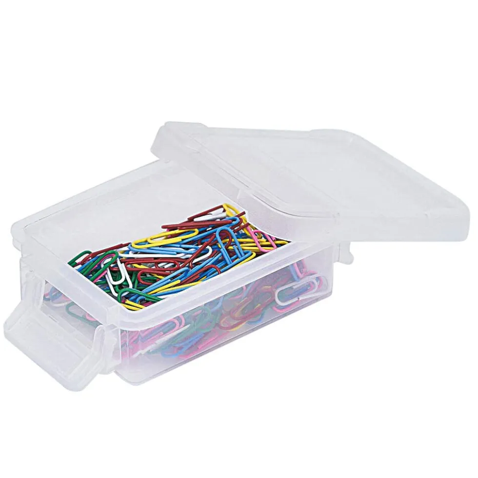 Mini boîte en plastique transparent fermeture clips 0,20L x2