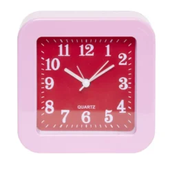 Mini réveil analogique à quartz en plastique avec alarme (4 modèles)