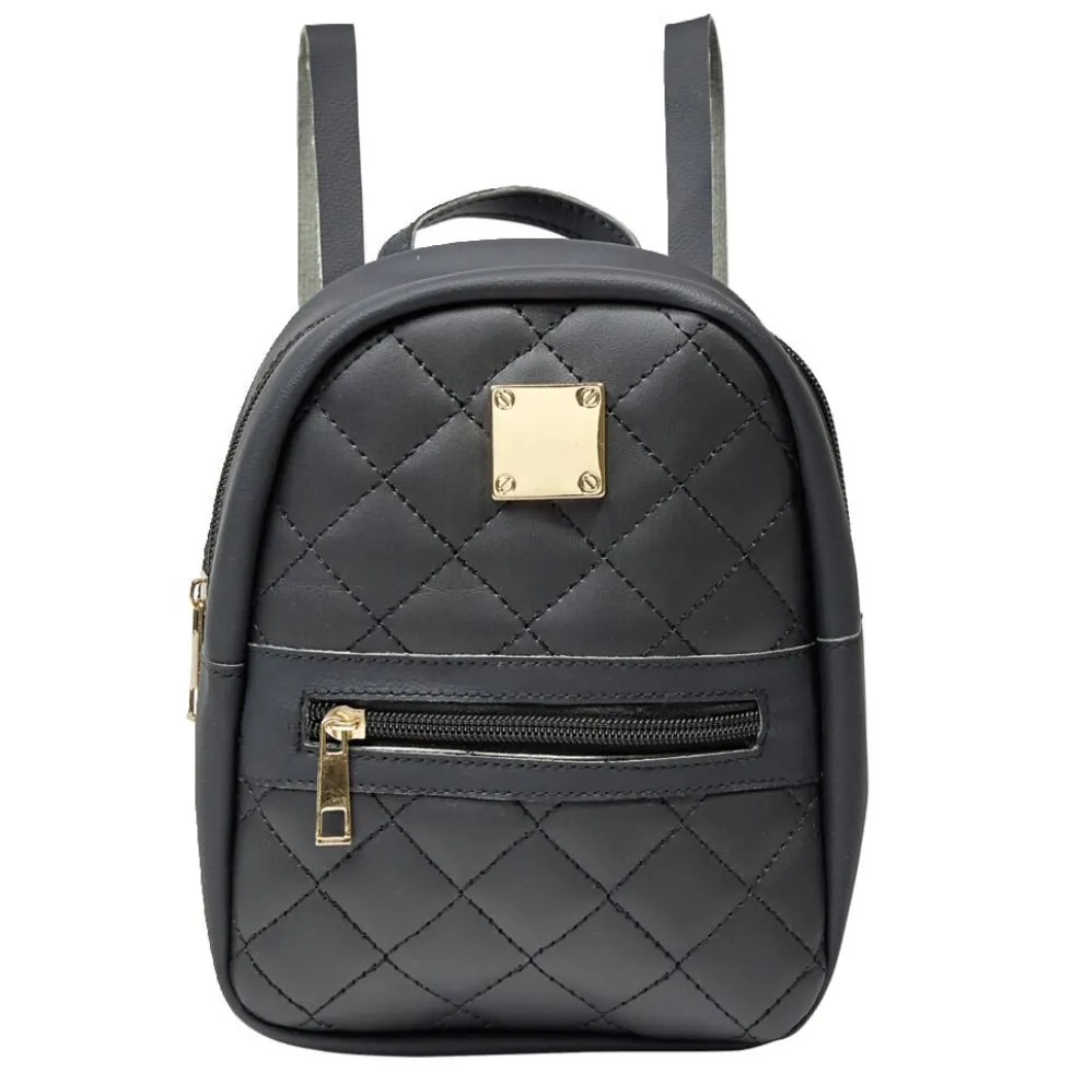 Mini sac à dos femme simili noir 17x8xH20cm