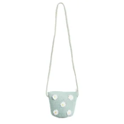 Mini sac tressé avec marguerites 14x5x12cm
