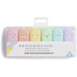 Mini surligneur pastel forme ourson x6