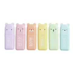 Mini surligneur pastel forme ourson x6