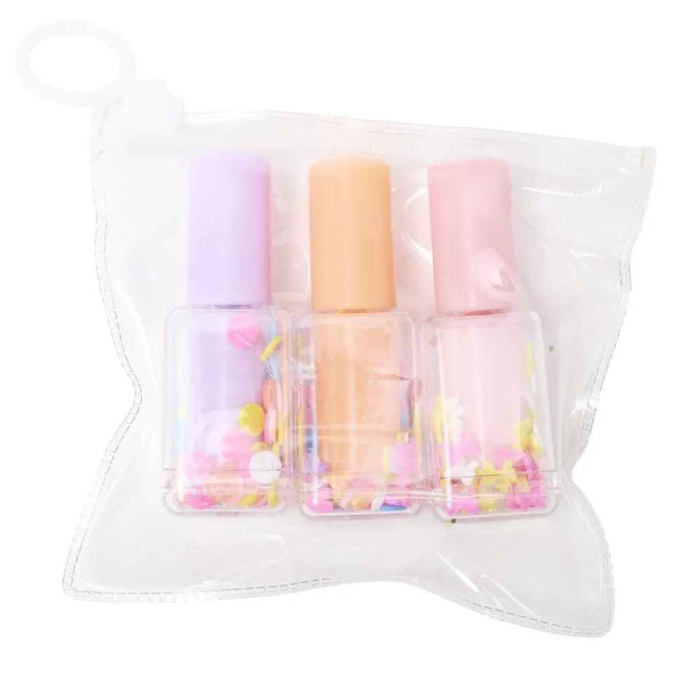 Mini surligneurs façon vernis x3 orange rose violet H7cm