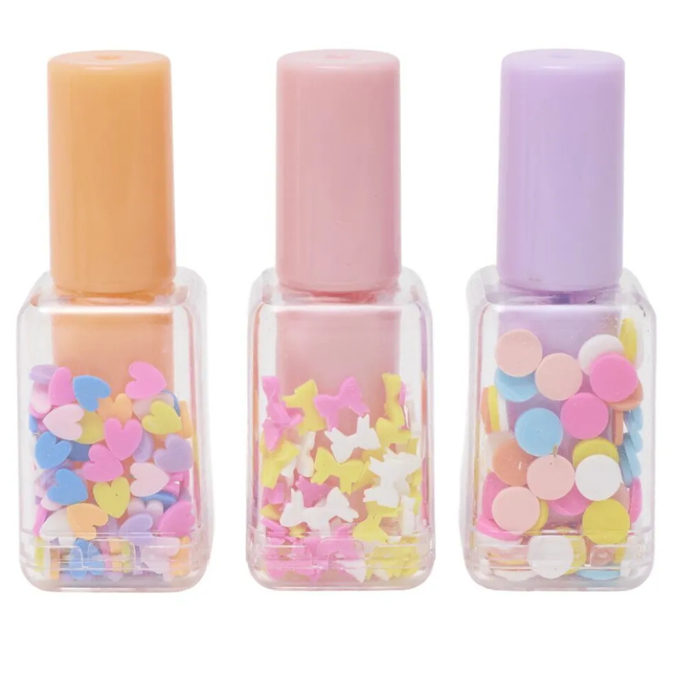 Mini surligneurs façon vernis x3 orange rose violet H7cm