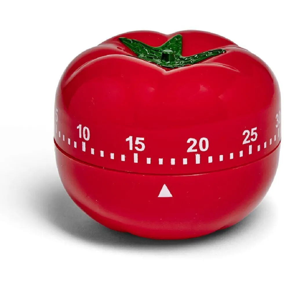 Minuteur forme tomate rouge Ø7xH6cm