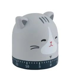 Minuteur humoristique forme chat ou poule Ø6xH7cm (2 modèles)