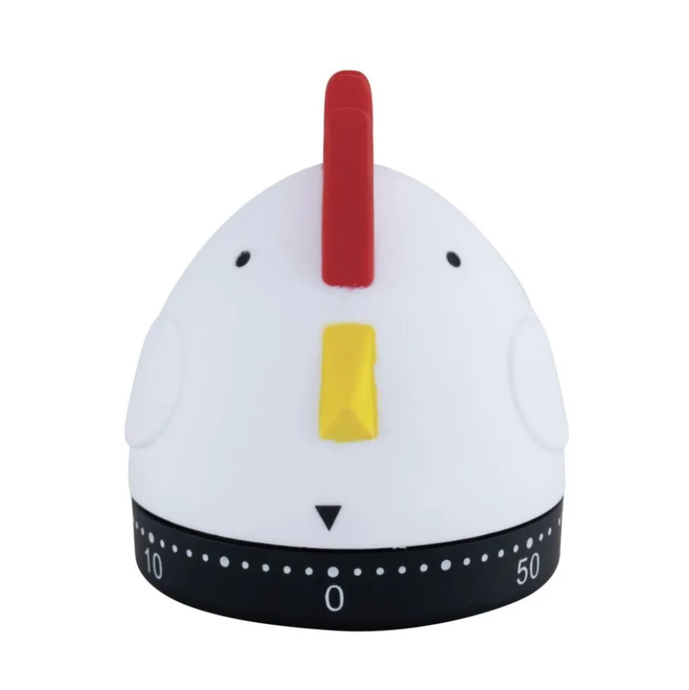 Minuteur humoristique forme chat ou poule Ø6xH7cm (2 modèles)