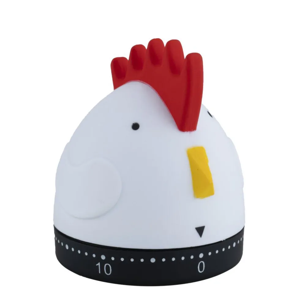 Minuteur humoristique forme chat ou poule Ø6xH7cm (2 modèles)