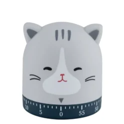 Minuteur humoristique forme chat ou poule Ø6xH7cm (2 modèles)