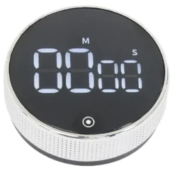 Minuteur numérique magnétique noir Ø7,8x2,7cm