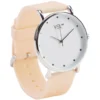 Montre à cadran rond argenté bracelet pastel