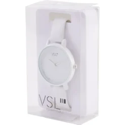 Montre à cadran rond bracelet blanc