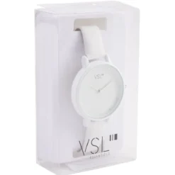 Montre à cadran rond bracelet blanc