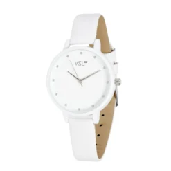 Montre à cadran rond bracelet blanc