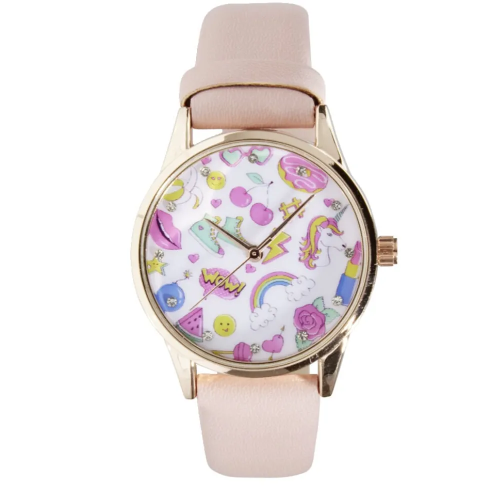 Montre enfant fille licorne en acier bracelet simili Ø3,5xL23cm (2 modèles)