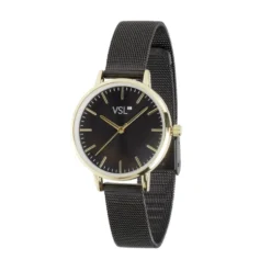 Montre femme bracelet maille milanaise inox noir