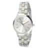 Montre femme bracelet maille inox gris argenté
