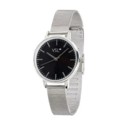 Montre femme bracelet maille milanaise inox gris argenté