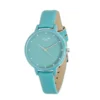 Montre femme bracelet simili cadran rond bleu turquoise