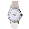 Montre femme cadran rond acier argenté bracelet simili Ø3,5xH23cm (4 modèles)