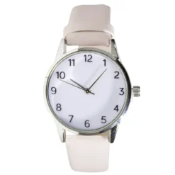 Montre femme cadran rond acier argenté bracelet simili Ø3,5xH23cm (4 modèles)