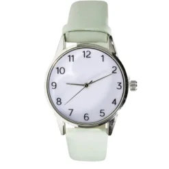 Montre femme cadran rond acier argenté bracelet simili Ø3,5xH23cm (4 modèles)