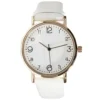 Montre femme cadran rond acier doré bracelet simili Ø3,5xH23cm (4 modèles)