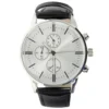 Montre homme cadran rond acier argenté bracelet simili Ø4xH24,5cm