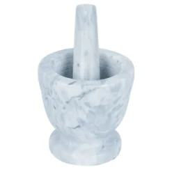 Mortier avec pilon effet marbre gris Ø10,5xH10cm