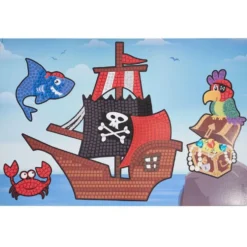 Mosaïque géante à sticker thème pirate x4 - 40x60cm