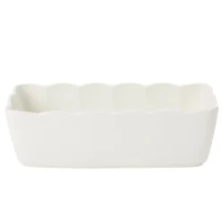 Moule à cake rectangulaire en céramique bord festonné 28x13xH9cm (2 modèles)