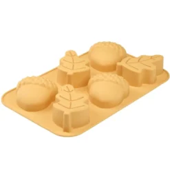 Moule à gâteau x6 forme automne silicone orange 17x27cm