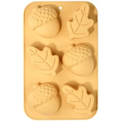 Moule à gâteau x6 forme automne silicone orange 17x27cm