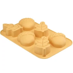 Moule à gâteau x6 forme automne silicone orange 17x27cm