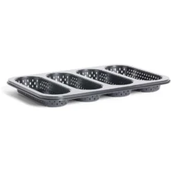 Moule à mini baguette perforé acier noir 33,6x22xH3cm