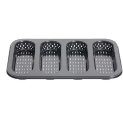 Moule à mini baguette perforé acier noir 33,6x22xH3cm