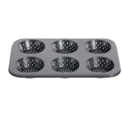 Moule à muffin perforé acier noir 33,6x22xH3cm