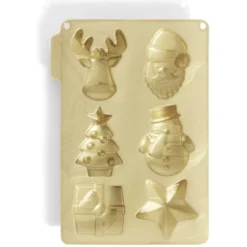Moule silicone 6 formes de Noël 27x19xH2cm