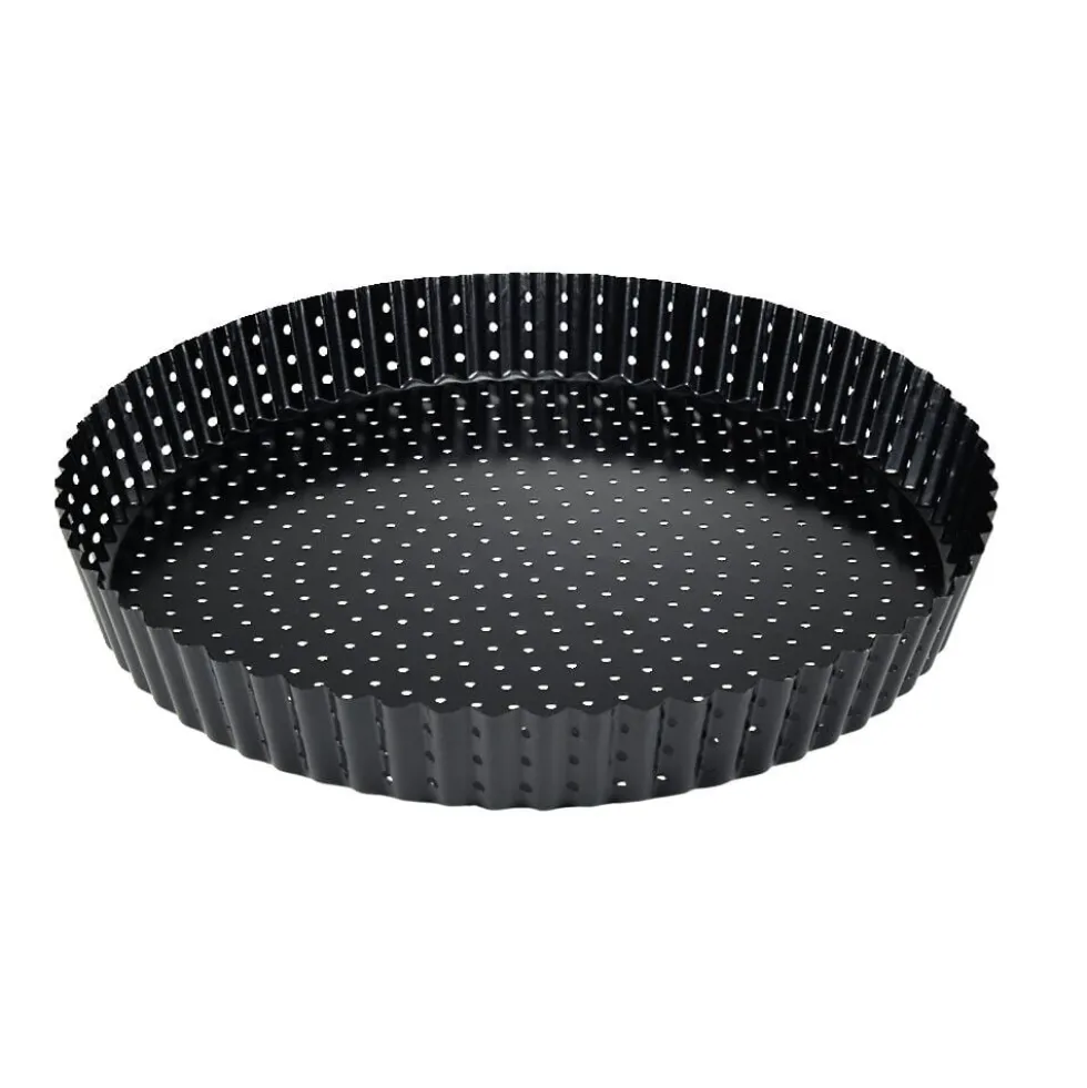 Moule à tarte acier perforé Ø28xH4cm